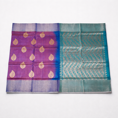 Kanchipuram Silk Saree - Magenta & Turquoise - SR-MSP13