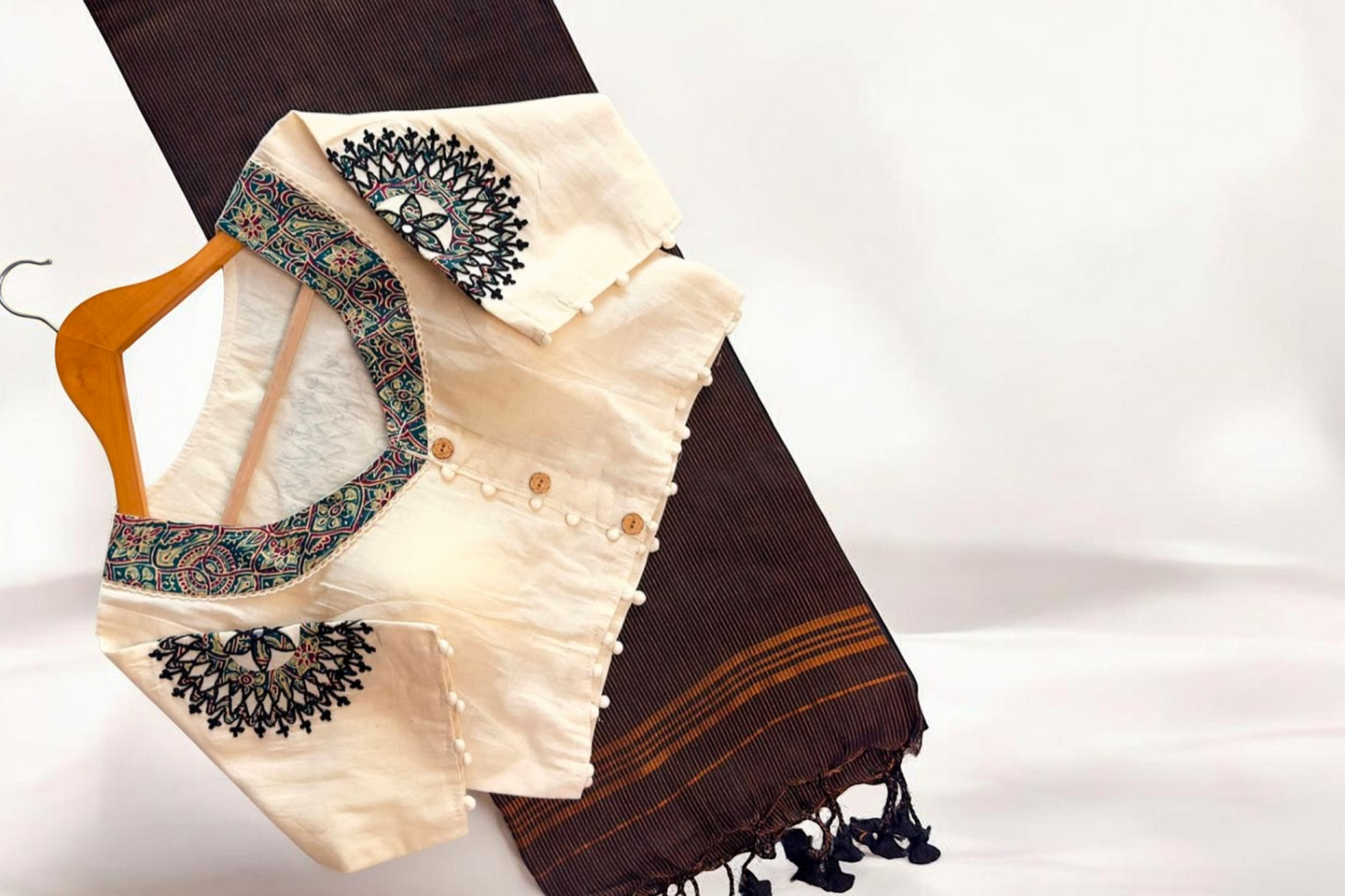 Cotton Saree + Stitched Blouse - SR-KP71