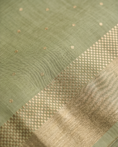 Classic Handloom Tassel Saree-light green or sage green (SR-PSMP40)