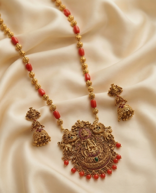 Lakshmi pendant with Havala haram with Earrings (NRW23)