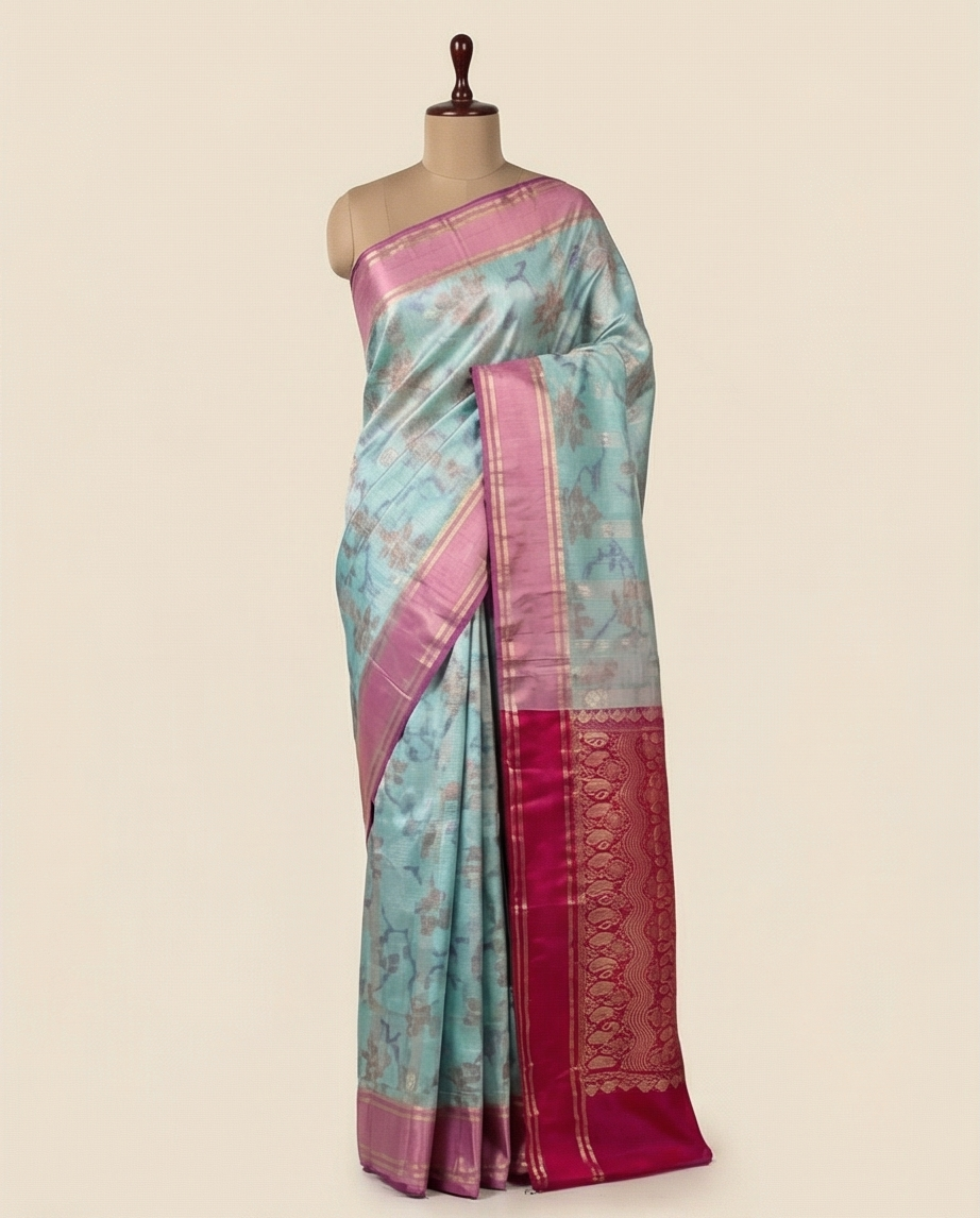 Pochampalli with ButtaPure Soft silk