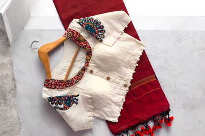 Cotton Saree + Stitched Blouse - SR-KP75