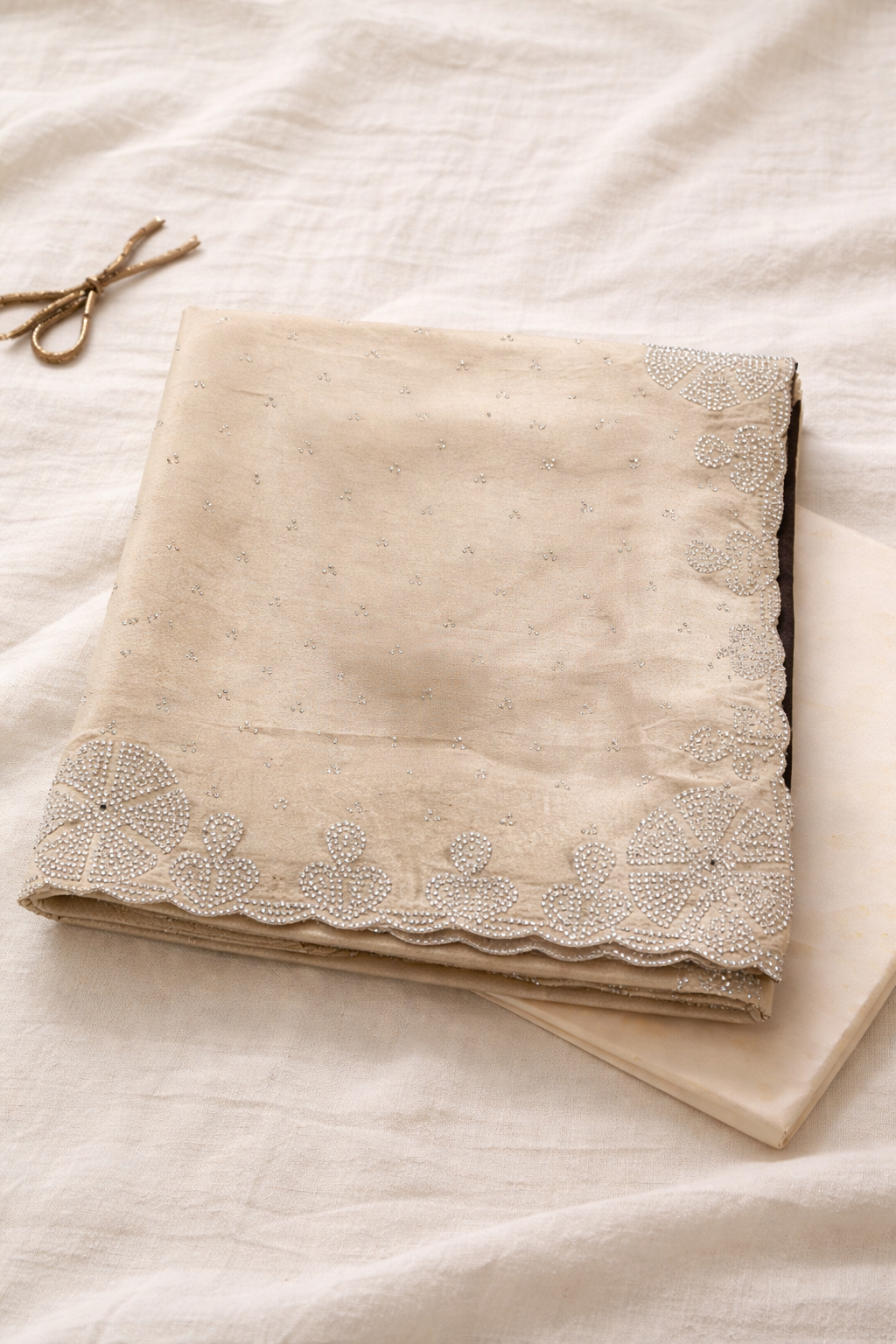 Cream Designer Saree with Contrast Blouse Piece (SR-SP38)