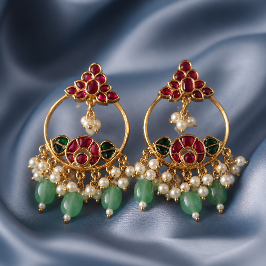 Premium Jadau chandbaali pattern Earrings (NRW-85)