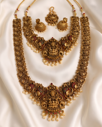 Necklace and Long necklace Hip belt and Earrings and Bytalebottu set - NRW-101