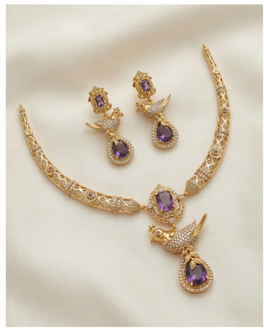 Royal Mayura Necklace with Earrings (NRW12)