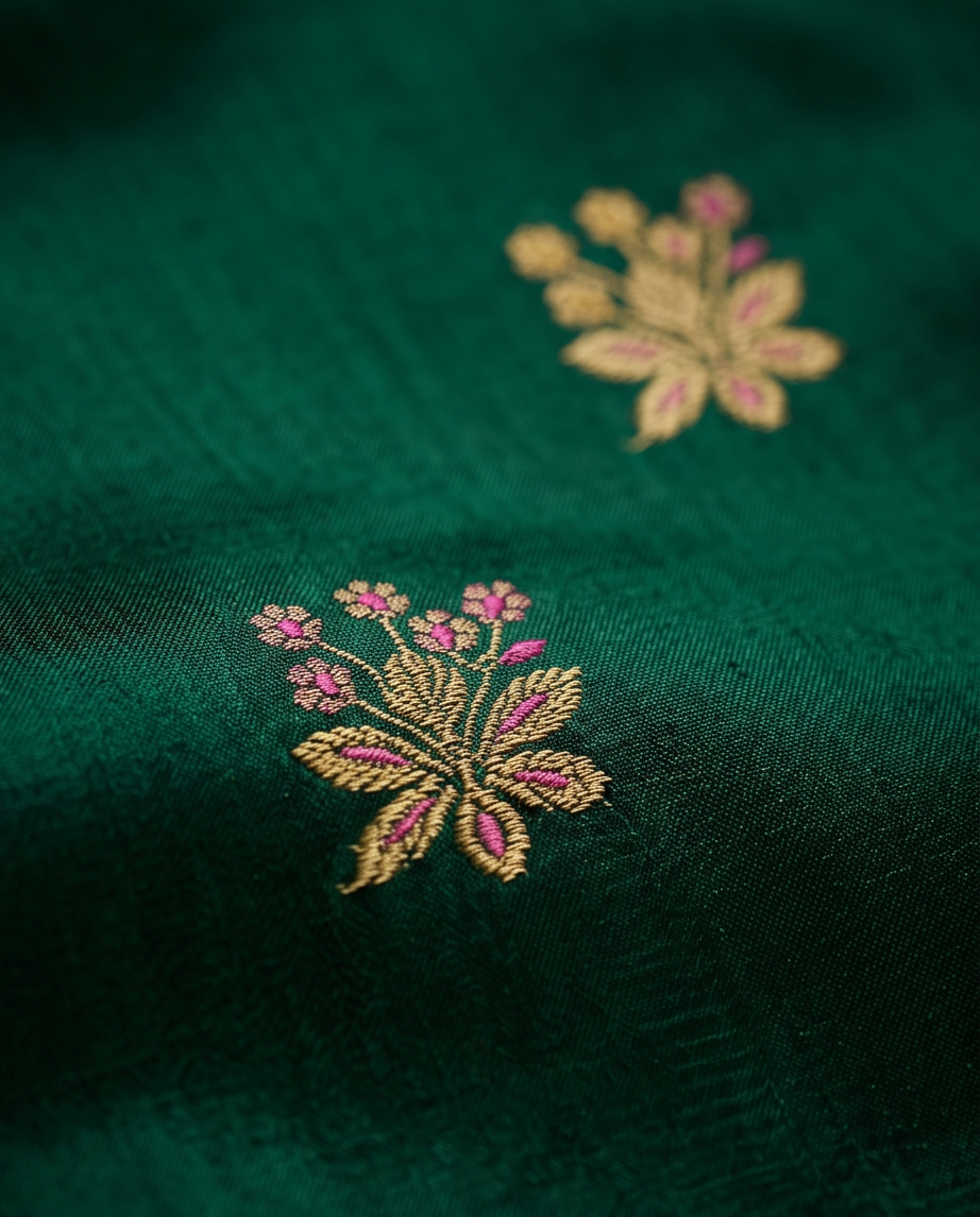 Premium Viscose-Bottle green with sea blue(SR-MSP40)
