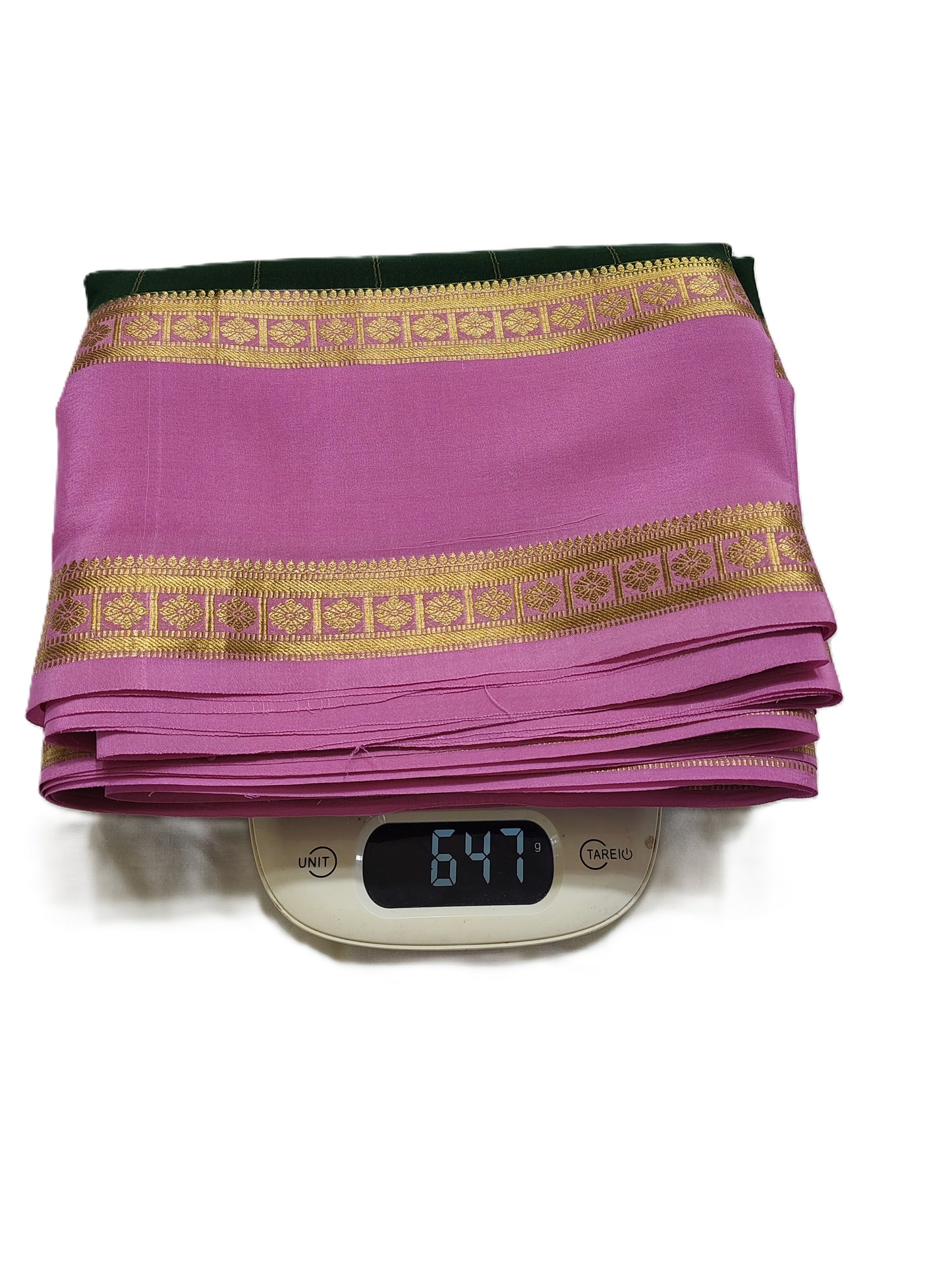 Pure Mysore Silk Saree (120gsm) - SR-PSMP3-Green & Pink