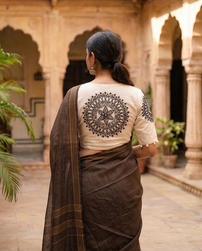 Cotton Saree + Stitched Blouse - SR-KP71