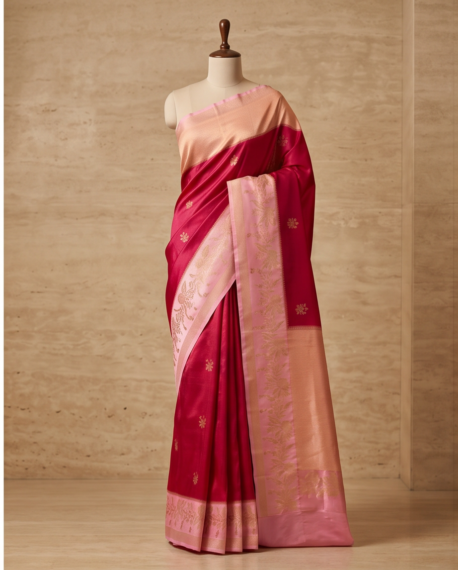 Premium Viscose-Pink with baby pink(SR-MSP43)