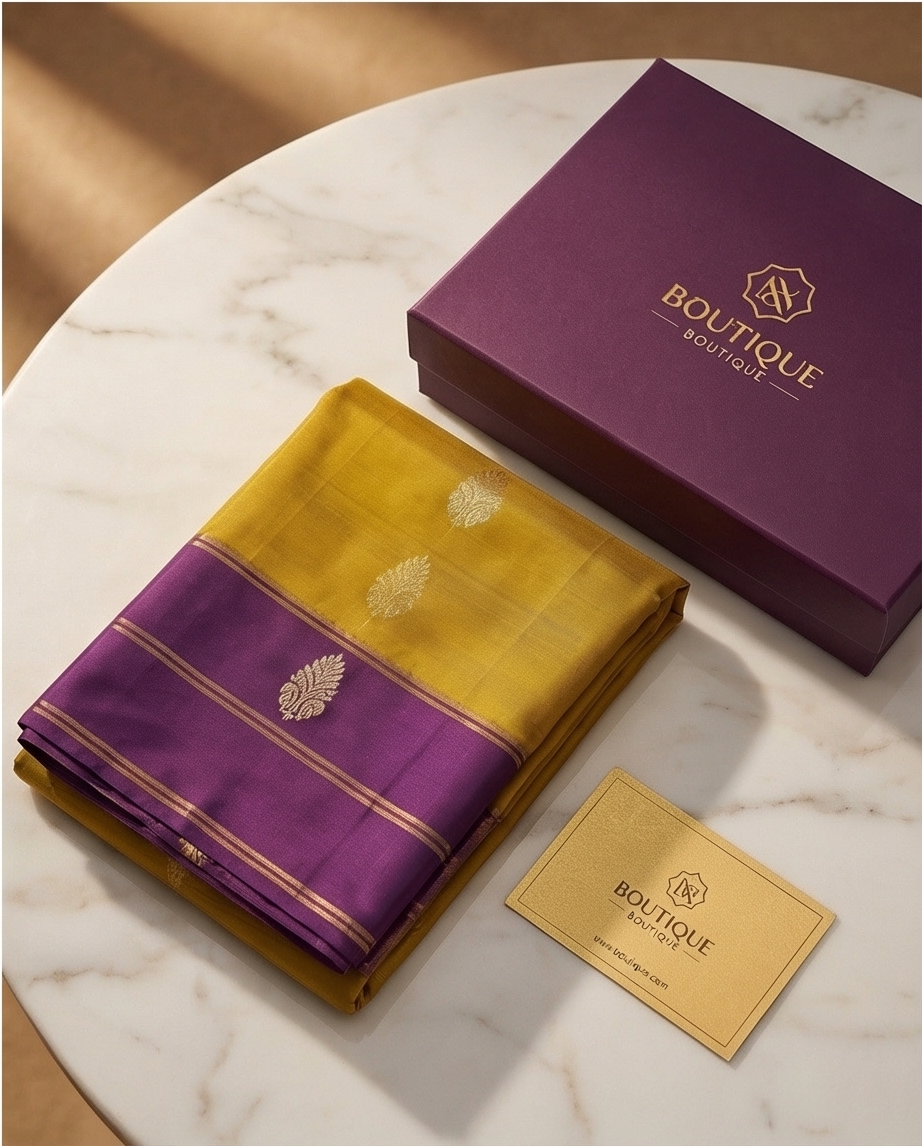 Rich Mustard Kanjivaram Silk Saree