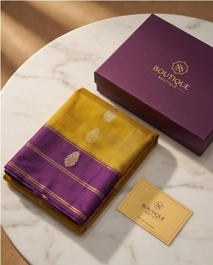 Rich Mustard Kanjivaram Silk Saree