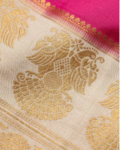 Mysore silk imitation crepe silk saree-Red with White (SR-PSMP43)