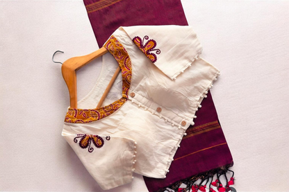 Cotton Saree + Stitched Blouse - SR-KP76