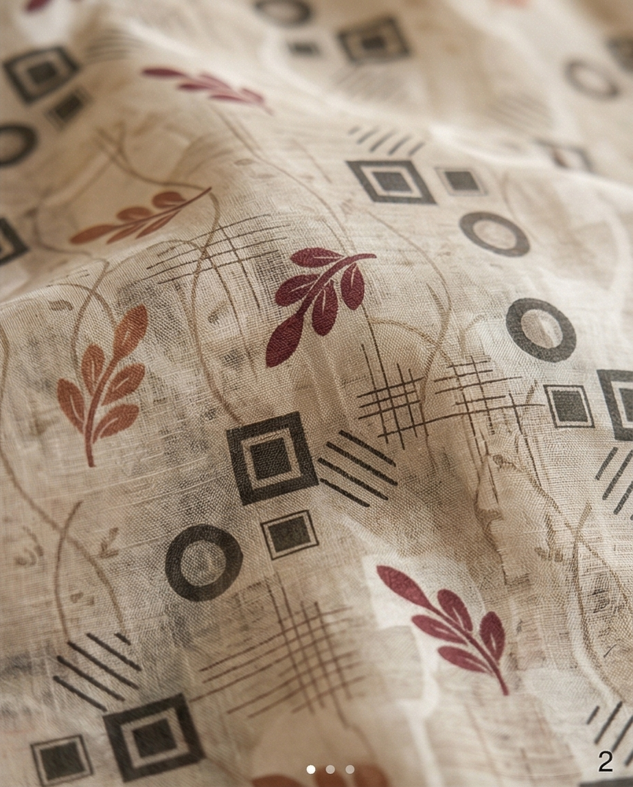 Cream Floral Printed Dyed Saree (SR-SP23)