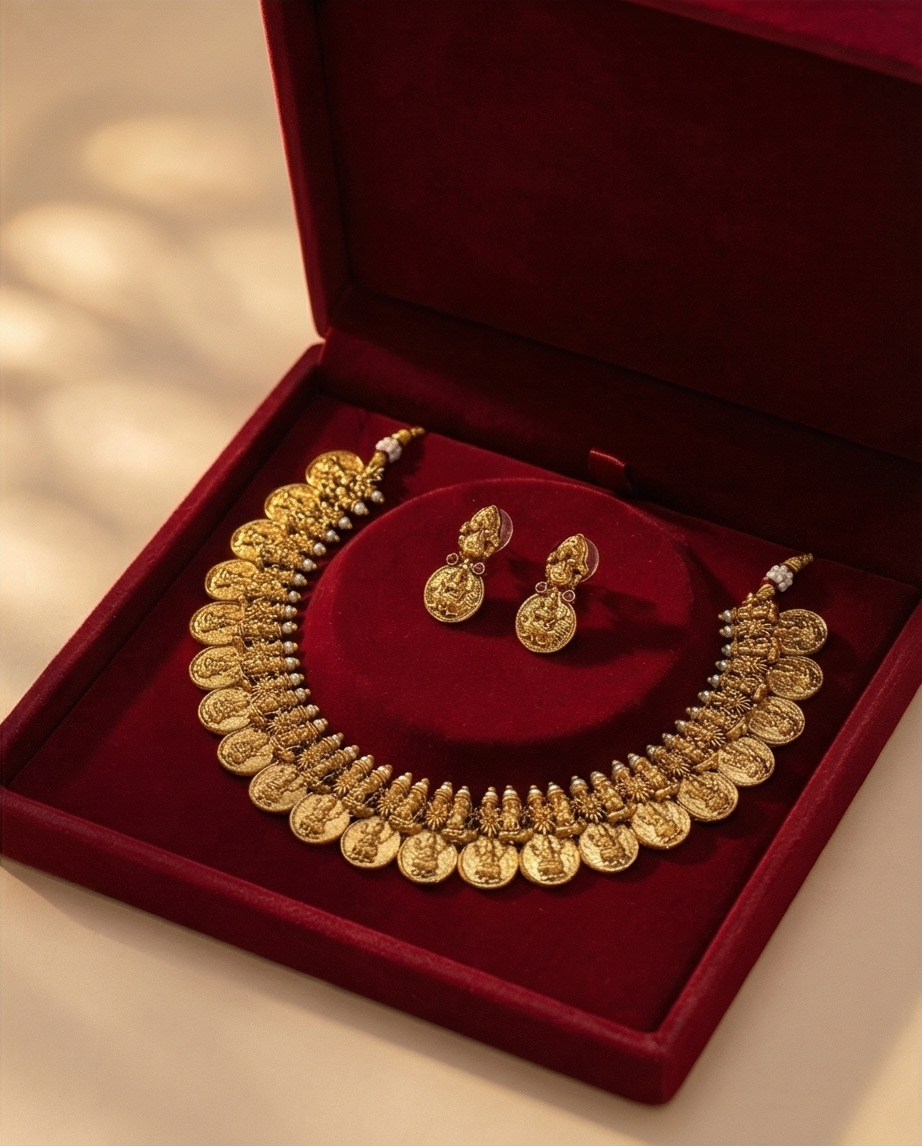 Lakshmikasu Necklace with Earrings (NRW29)
