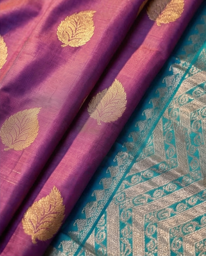 Kanchipuram Silk Saree - Magenta & Turquoise - SR-MSP13