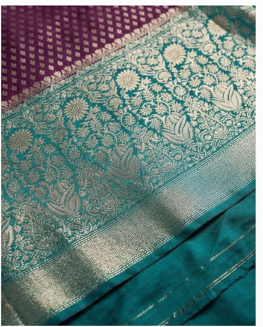 Smooth, flexible, and lightweight Semi Silk  premium Saree (SR-MSP5)-Rich Purple