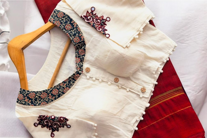 Cotton Saree + Stitched Blouse - SR-KP77