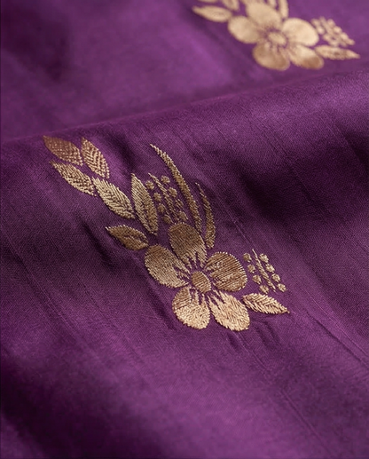 Kanchipuram Silk Saree - Purple & Green - SR-MSP14