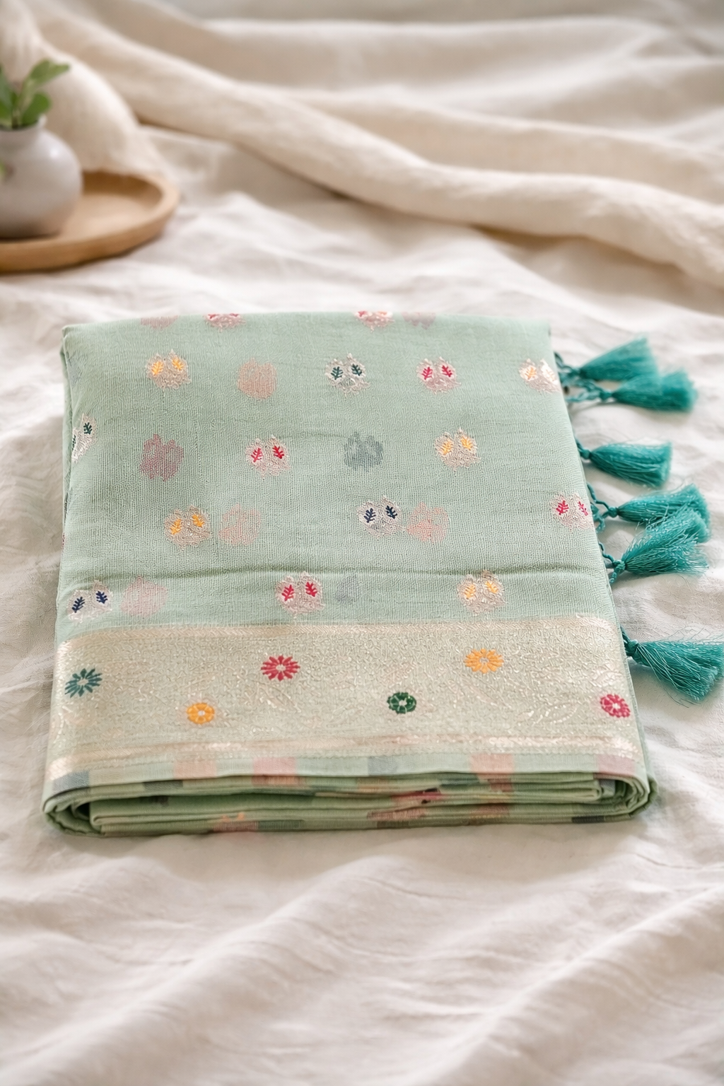 Premium Mint Green Saree (SR-SP43)