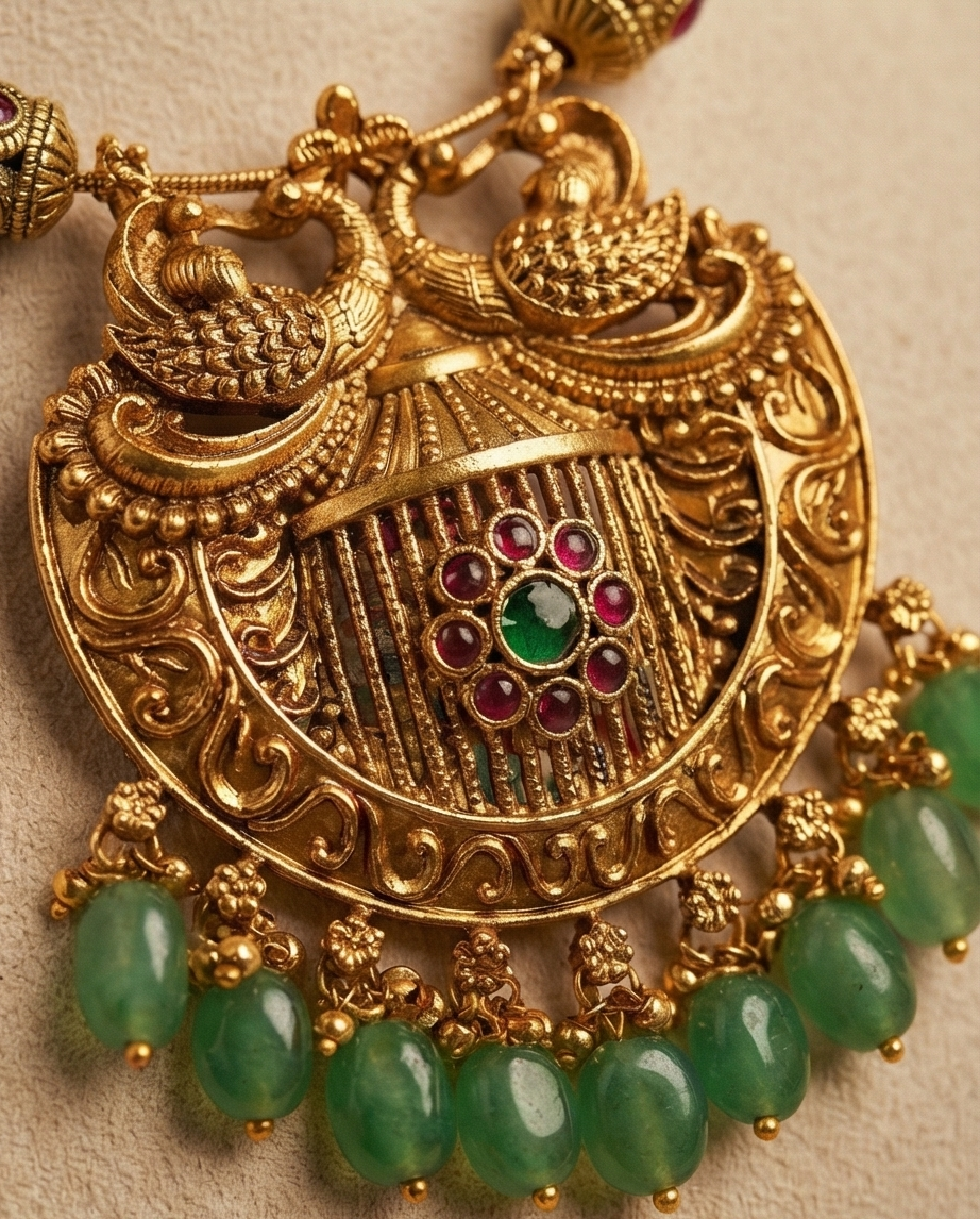 Peacock pendant designer chain with Earrings (NRW21)