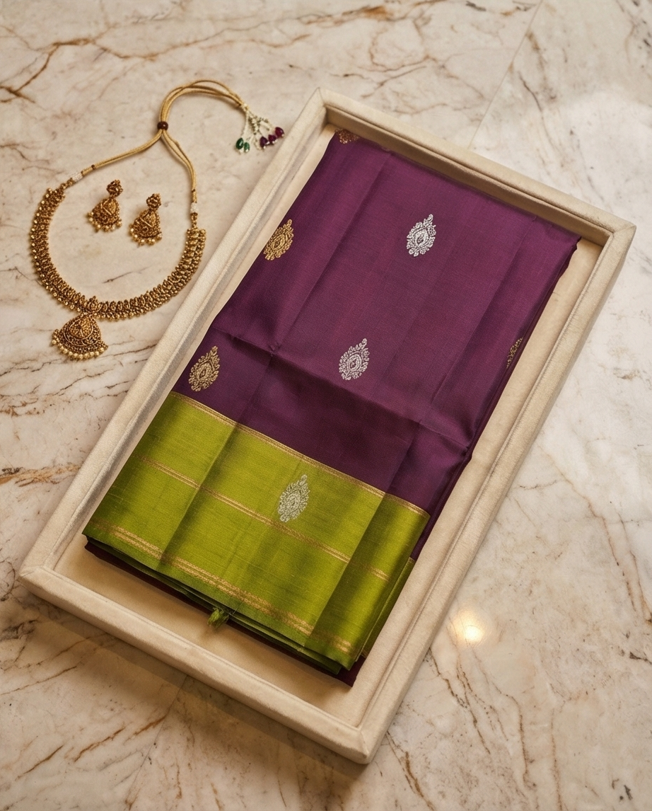 Wine Kanjivaram Silk Saree