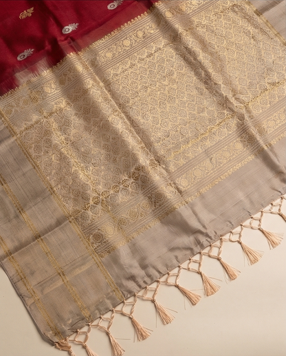 Maroon Kanjivaram Silk Saree