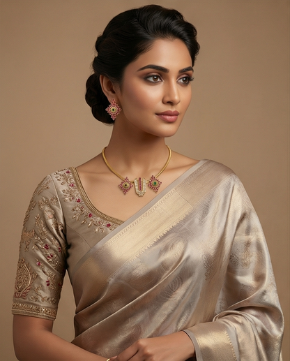 Shanku Chakra Nama design necklace with earrings (NRW5)