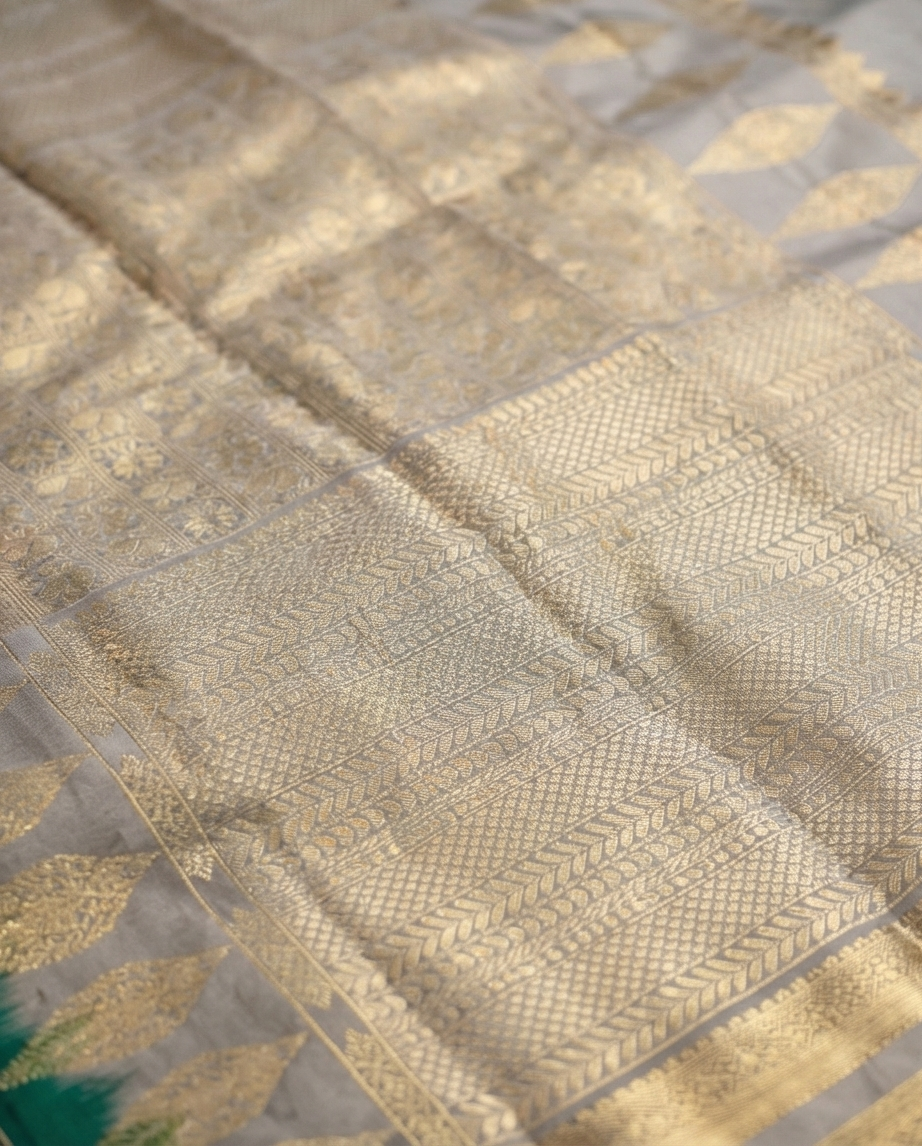Emerald Green Kanjivaram Semi Silk Saree