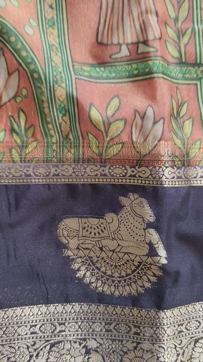 Kalamkari-Nandi design-Mustard with Black(SR-MSP21)