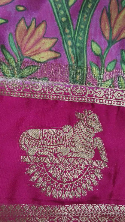 Kalamkari-Nandi design-Pink(SR-MSP20)