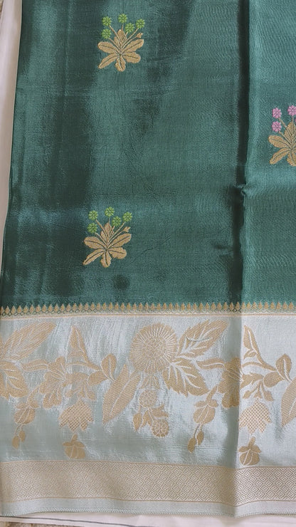 Premium Viscose-Bottle green with sea blue(SR-MSP40)